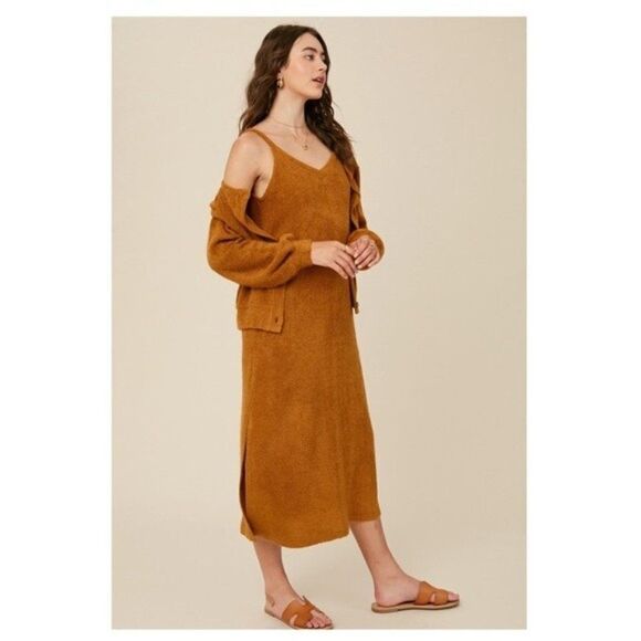 MIDI  slip dress and cardigan set - Picture 8 of 13